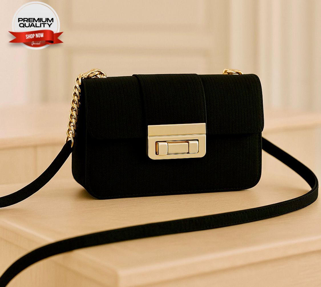 Stylish Side Bag with Chain Strap & Master Lock