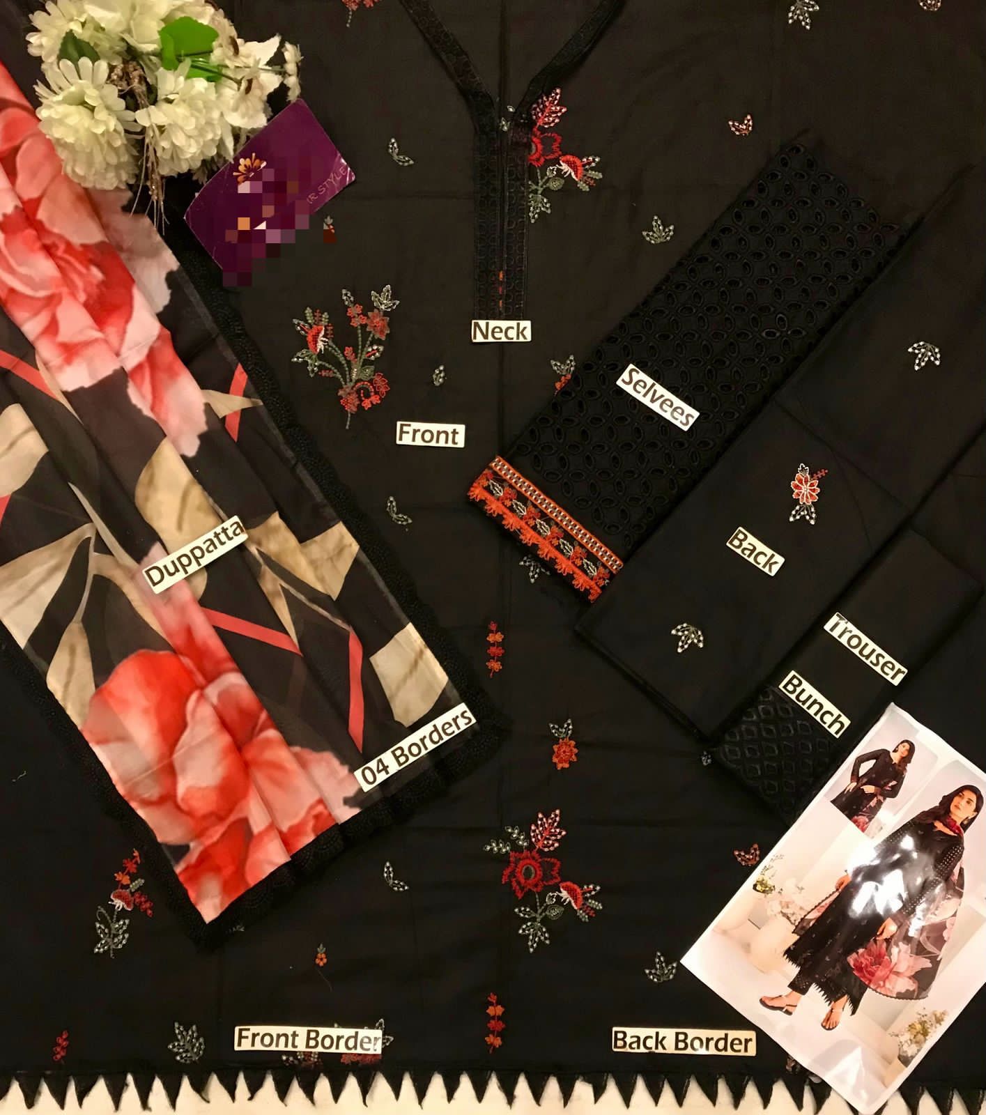 Iznik Luxury Lawn Collection – Embroidered 3PC Suit with Silk Digital Dupatta
