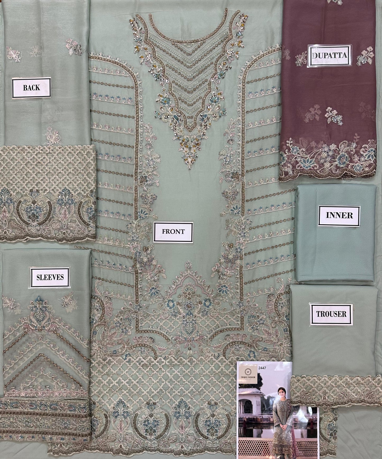 Imrozia Design 2447 – Semi Pure Chiffon Embroidered Luxury Suit