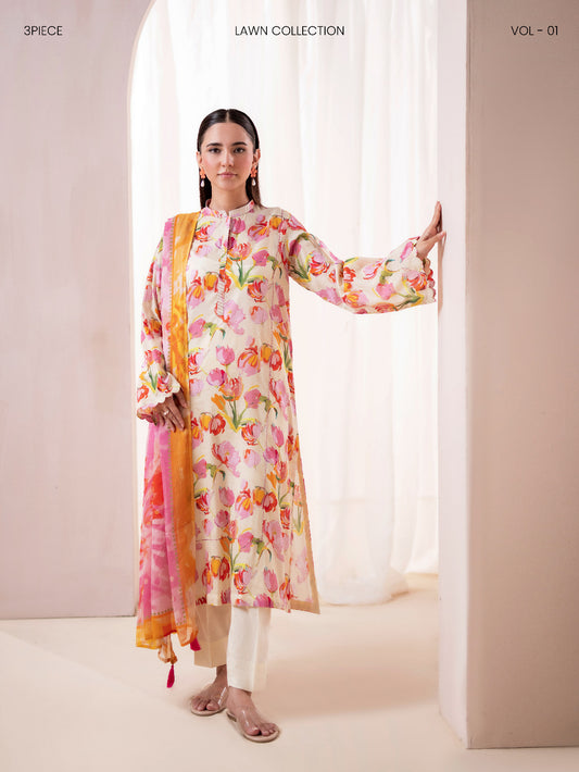 Floreena | Elegant Summer Lawn 3PC Digital Printed Suit