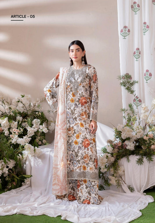 3PC Lawn Printed Suit –Soft Meadow